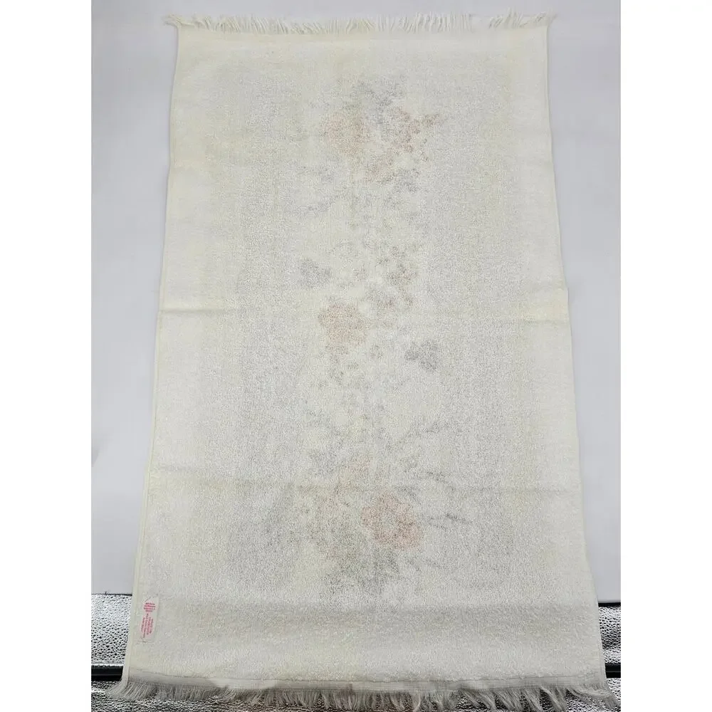 Vintage Floral Towel Set 3pc Fringe Trim Retro Cottagecore Kitchen Bath USA Made